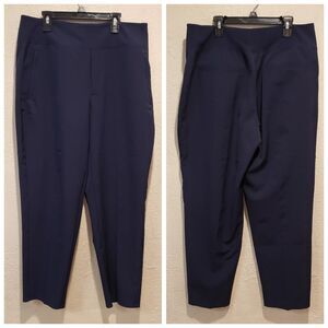 Athleta Brooklyn Mid Rise Ankle Pants Womens 12 Navy Blue Sweatpants